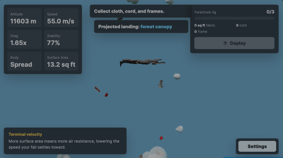 Safe Landing educational physics game